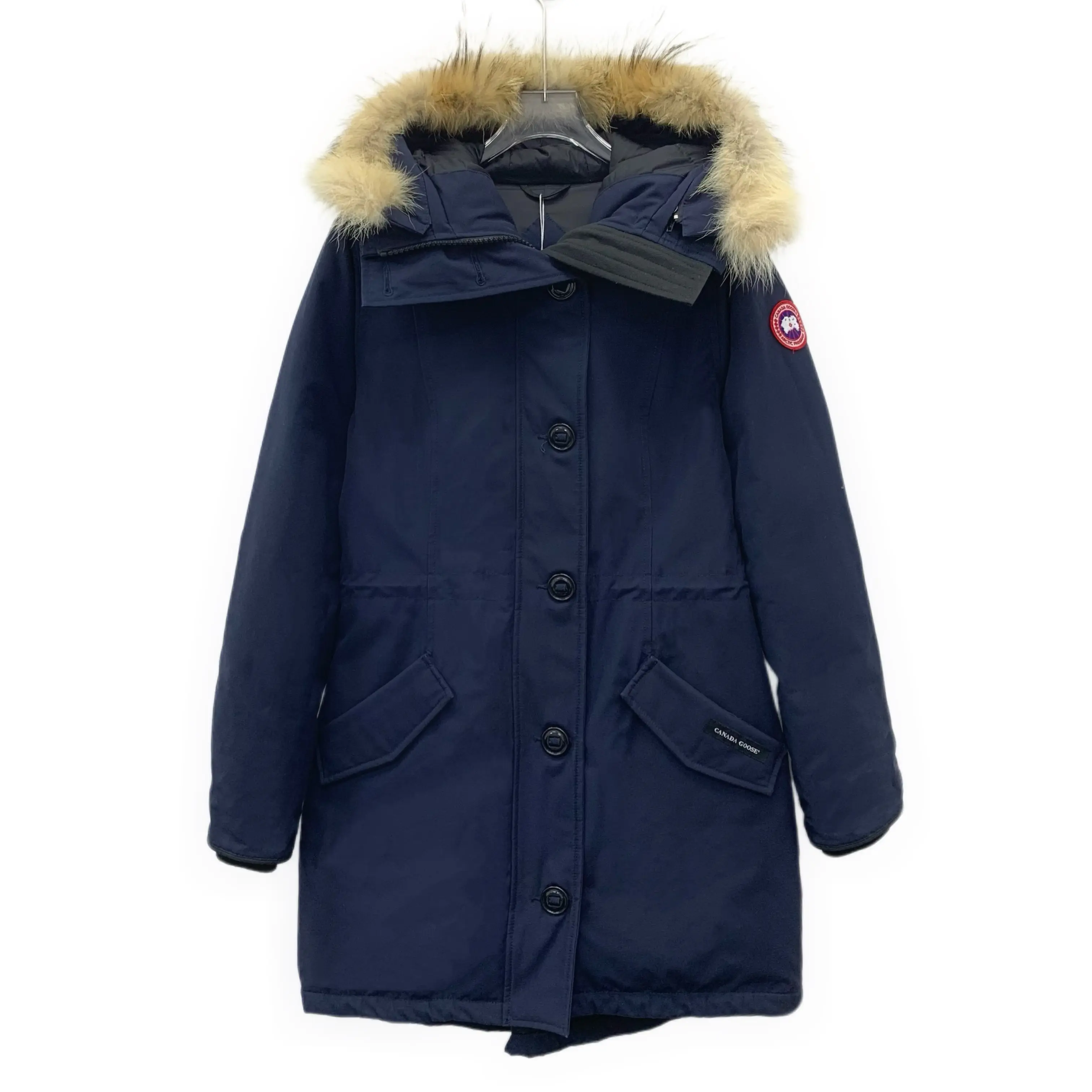RDLT— Canada Goose Rossclair Navy Fur Hood Down Jacket Size M