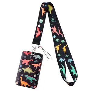 Colorful Dinosaur Pattern Neck Strap Lanyards Keychain Wristlet Strap Women Men Badge Holder USB ID Card Pass Hang Rope Lariat Lanyard for Key Rings Accessories Teachers Students Gifts Wrist Lanyard For Keys