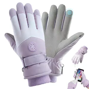 LZDJTQ Non-Slip Ski Gloves - Warm Winter Gloves Waterproof & Windproof Breathable Snowboard Touchscreen Men & Women Gloves for Cold Weather, Snow Gloves