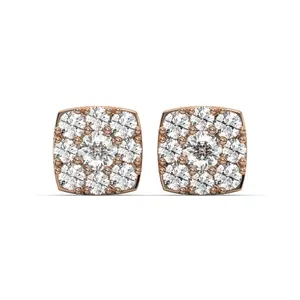 Men's Jewelry - VVS Lab Diamond Cluster Stud Earrings For Men | 14K Rose Gold