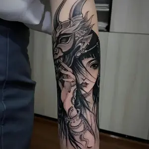 Temporarytattoo  6 Large Pictures, Herbal Temporary Tattoo Stickers, Disruptive Technology of Herbal Tattoo Stickers, Slowly Developing Color Within 48 Hours, Lasting 7-15 Days, Perfect for Halloween