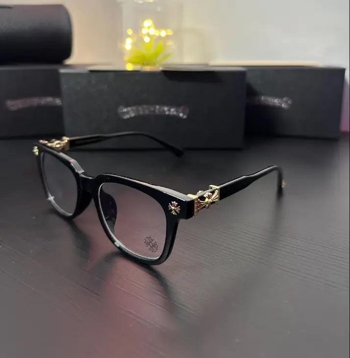 Chrome Hearts Cross Flower Frame Glasses, Vintage Light Glasses Frame, Stylish Frame, Simple Glasses, Punk Glasses, Glasses for Women & Men