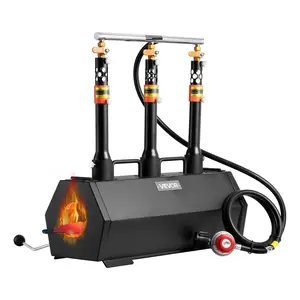 VEVOR Portable Propane Forge, 3 Burners, 2600℉ Tool and Knife Making Blacksmithing Farrier Forge, Large Capacity Hexagon, Cold-Rolled Steel Gas Forging Tools and Equipment, Use for Metal Forging