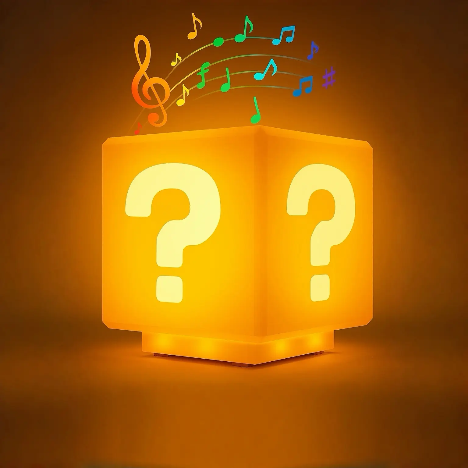 Question Block Lamp with Sound Effects USB Powered LED Night Light for Gaming Room Decor Birthday Gifts for Gamers Classic Pixel Art Design
