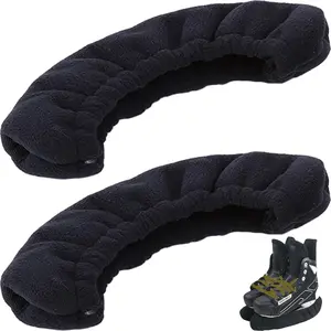 Ice Skate Guards Soakers, Thick Terry Cloth Skate  Covers with Reinforced Bottom, Absorb  to  Rust, Fit Hockey & Figure, 1 Pair Black Size M Durable Protector for Ice Hockey