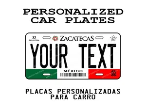 Personalized Zacatecas Car Plate - Decorative Aluminum Plate with High-Gloss Finish, Standard 6"x12"