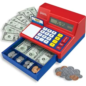 Pretend  Play Calculator Cash Register  73 Pieces, Ages 3+ Develops Early Math Skills, Play Cash Register for Kids, Toy Cash Register, Play Money for Kids
