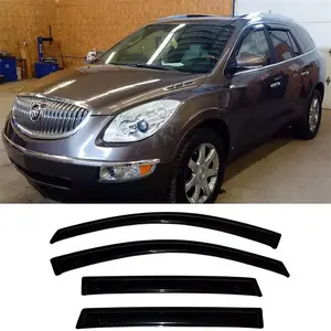 Custom Side Window Dark Visor - Auto Accessories WeatherShield Rain Deflector, Compatible with 2008-2017 Buick Enclave