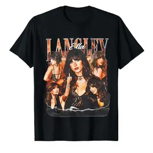 Women's Fitted Vintage Cotton Short-Sleeve Round Crew Neck Graphic T-Shirt - Ella Langley 2026 The Dandelion Tour Country Music Print Casual Top