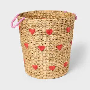 Heart Kids' Natural Woven Floor Basket - Pillowfort