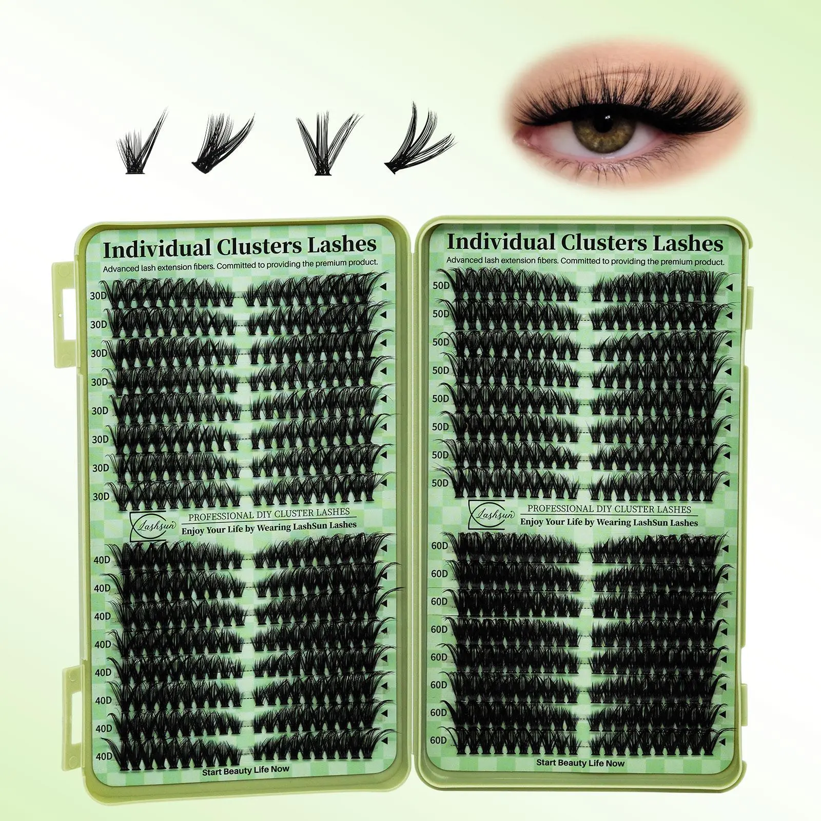Individual False Eyelashes, Cosmetic False Lashes, 640pcs/box Natural Look Eyelash Extensions, Self Grafting Curl Eyelashes, DIY Lash Clusters, Eye Makeup Enhancement False Eyelashes for Women & Girls