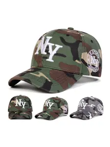 Unisex Ny Camo Baseball Cap, Camouflage Snapback Hat, Adjustable Sun Protection Casual Hat, Suitable for Spring & Fall, Outdoor Travel Beach Vacation
