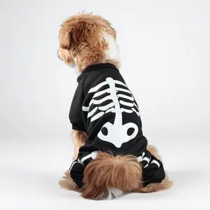 Pet Halloween pet clothes Halloween party festival four-legged funny transformation outfit tights glow-in-the-dark popular pet skeleton suit dog and cat Halloween costumes glowing skeleton glow-in-the-dark costume horror theme cosplay