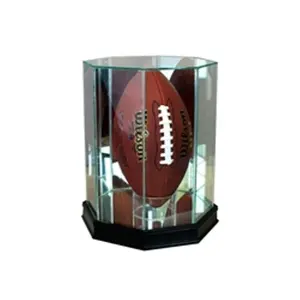Perfect Cases  Upright Octagon Football Display Case- Cherry