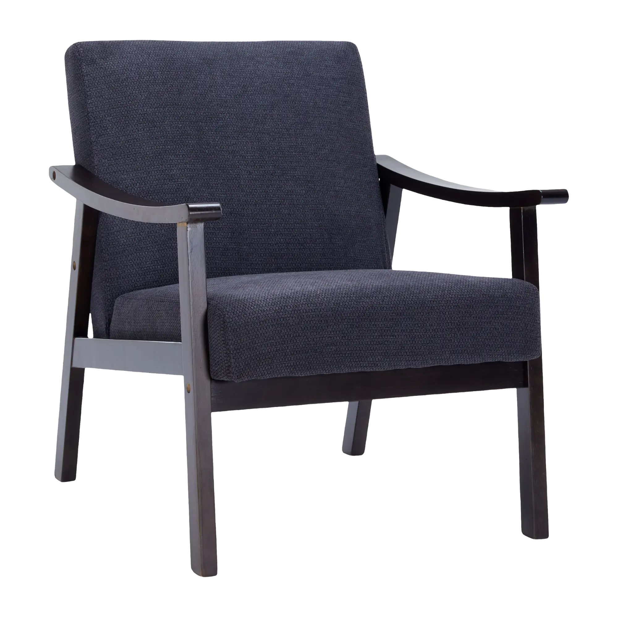 Medieval-Inspired Vintage Upholstered Armchair with High Back, Contoured Shape, Ergonomic Armrests, Solid Wood Legs – Leisure Reading Chair for Living Room, Bedroom
