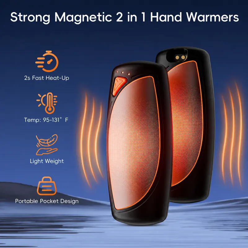 COTOP-AI Hand Warmers Rechargeable 2 Pack, AI Temperature Control Pocket Size Electric Handwarmers, Quick Charge Portable Hand Warmer Great Gift for Christmas Outdoors, Hunting, Golf, Camping,back to school,back to school haul