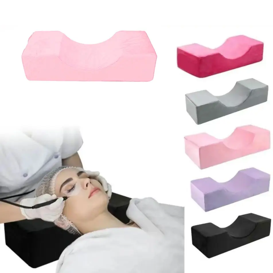 1pc Pink Durable Memory Foam Neck Rest Pillow, U-Shaped Ergonomic Eyelash Extension Salon Workstation Cushion, Machine Washable Neck Care Pillows for Sleeping, Gift for Girls