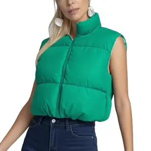 Reversible Two Tone Puffer Vest for Fall Fashion - Must Have - Women's Fitted Funnel Neck Vest with Reversible Design for Versatile Styling