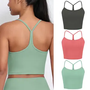 CHRLEISURE 3Pack Yoga Tops for Women Y Cross Back Workout Tank Top Soft Stretch Gym Crop Top Activewear