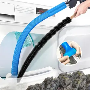 Dryer Vent Cleaner Kit Compatible with All Vacuum Cleaner, Dryer Lint Brush and Vacuum Hose Attachment with Stretch Universal Connector, Quickly Lint Remover