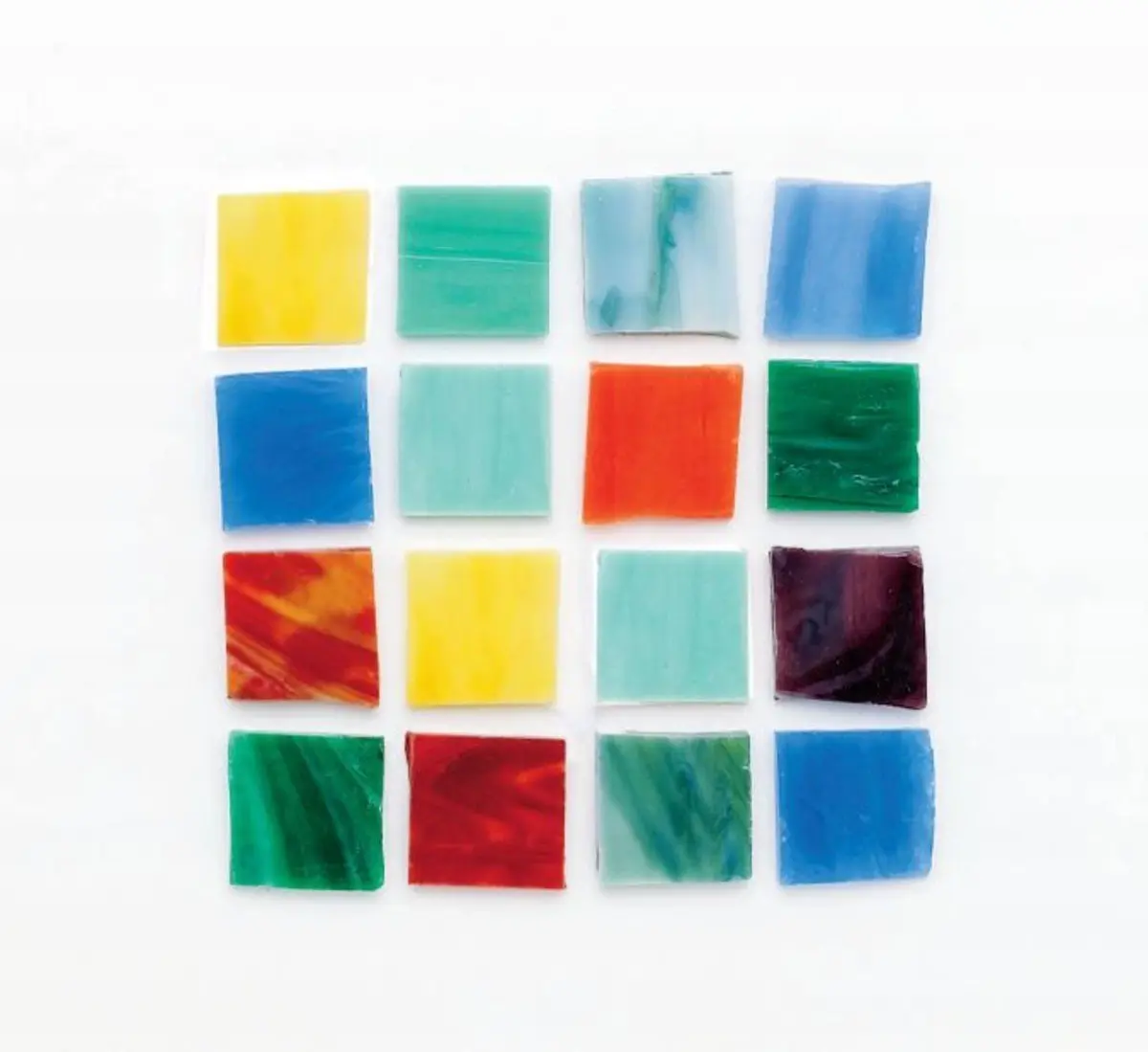 Diamond Tech International 248237 Handcut Stained Glass Square Mosaics, 0.75x0.75 in. Handcut Tiles, Assorted Colors, 4 lbs Bagged Pack of 450 for Mosaic Work