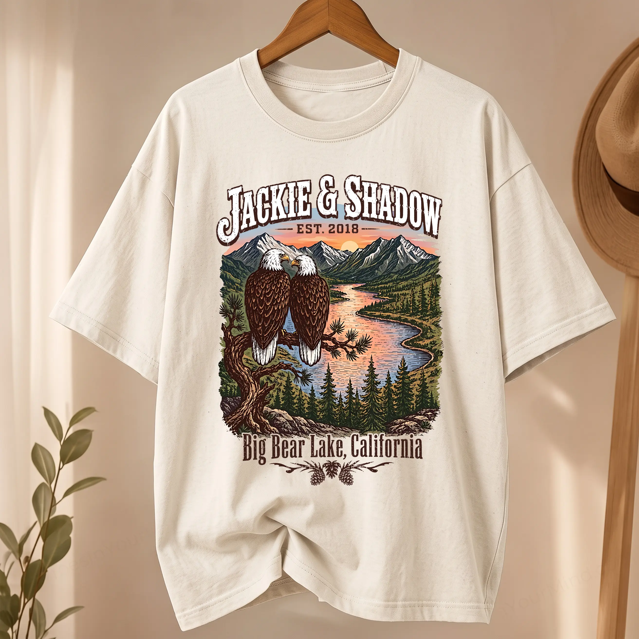 Jackie and Shadow Shirt, Big Bear Bald Eagle Shirt