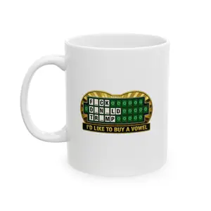 WOF Mug F CK D N LD TR MP I’d Like to Buy a Vowel Mug Viral Meme Humor Shirt Gift