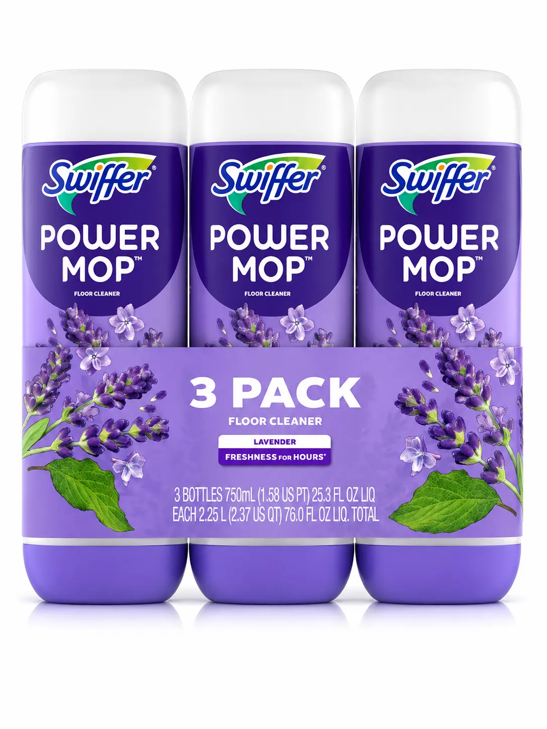 Swiffer Lavender PowerMop Solution - 3ct: Liquid Cleaners & Disinfectants, Multi-Surface Application, Floor Use Scented Cleaning Household