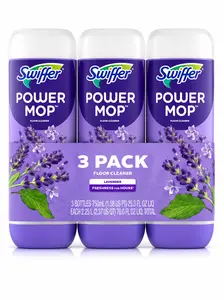 Swiffer Lavender PowerMop Solution - 3ct: Liquid Cleaners & Disinfectants, Multi-Surface Application, Floor Use Scented Cleaning Household