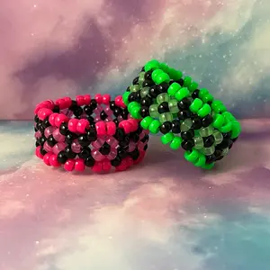 Mini Glow Flat X Base Kandi Cuff Bracelet