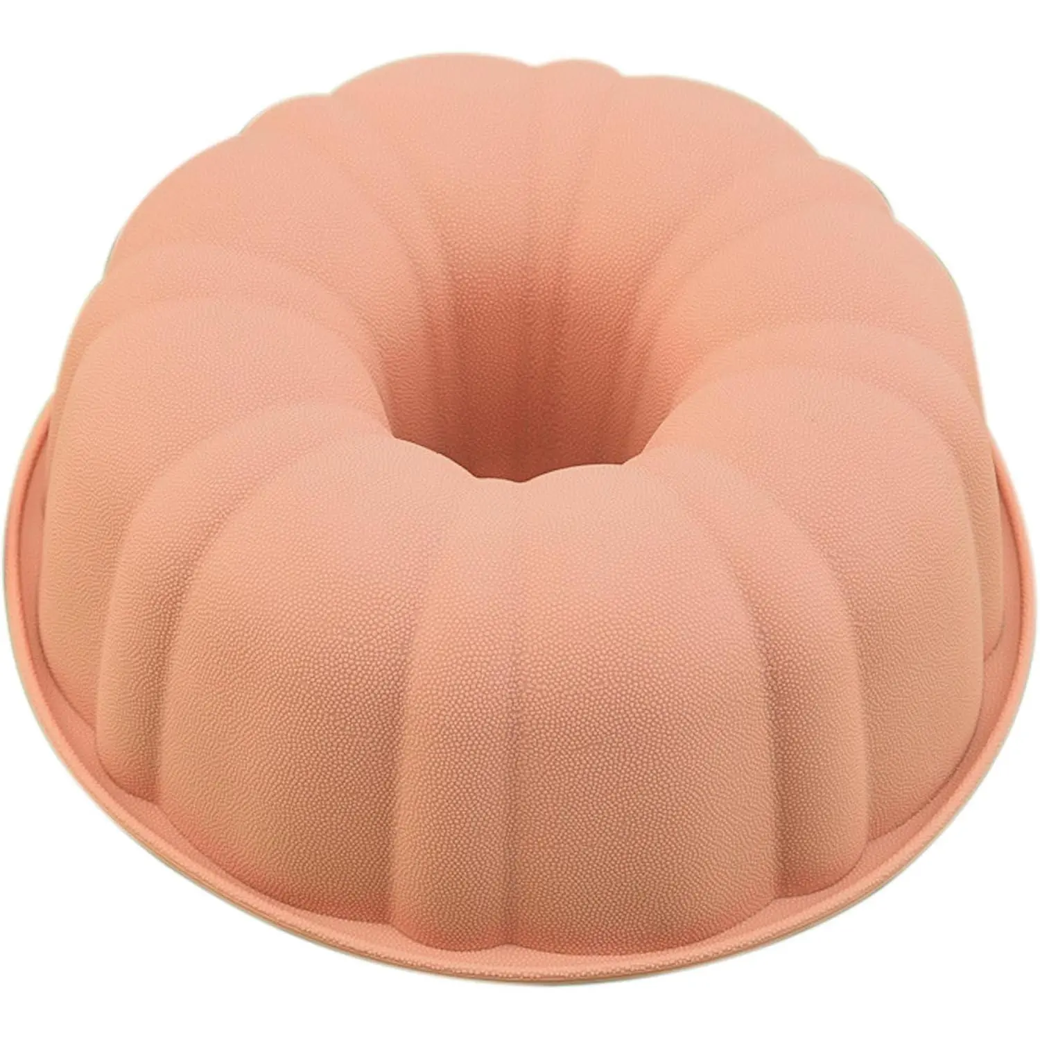10 Inch Silicone Bundt Cake Pan - Nonstick Fluted Tube Mold  Large Baking for Jello Gelatin Pound Cakes Brownies and Bread Durable Flexible Round Easy Release