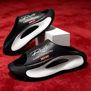 Men's Fashion Slippers - Hollow EVA Cloud Cushion Slides, Thick Anti-Slip Waterproof Sole, Arch Support for All-Day Relief, Activity Arch Design, Activity Arch Men's Fashion Slippers, All-Day Relief Men's Fashion Slippers