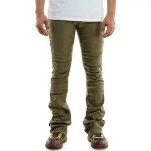 WAX+PLEAT FLARE PANTS