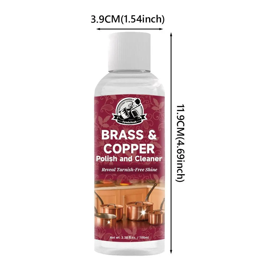 Household Copper Cleaning Solution - Unscented Metal Polisher, Removes Rust, Oxides, Water Stains, Surface Discoloration, Enables Surface Restore, Bright Luster & Mirror-Like Finish for Cookware, Hardware Utensils