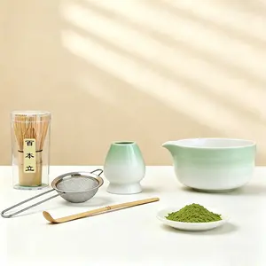 5-Piece Ceramic Matcha Bowl Set, Perfect for Making Matcha, Ideal Gift Choice, Elegant Tea Accessories, Durable & Stylish Design, Matcha Whisk, Matcha Making Kit, Matcha Bowl Spout, Matcha Sifter