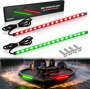 Boat LED Boat Navigation Light, Red and Green LED Marine Navigation Lights for Boats led, Boat Bow Lights For Night Fishing Night Boating Vehicle