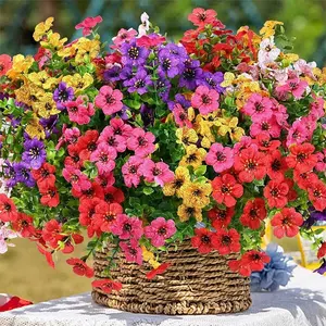 6-Color Artificial Flower (6/12pcs/set), UV Resistant Colorful Fake Flower, Decorative Bouquet for Home Garden Party Wedding Decor, Artificial Flowers Bouquet