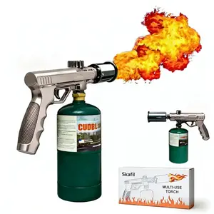 700,000 BTU Propane Torch with Adjustable Flame & Safety Lock - Heavy Duty Blow Torch Suitable for BBQ, Charcoal, Campfire, Outdoor Use, High-Heat Tool for Bbqing, Grilling, Fire Starting (Propane Tank Not Included)