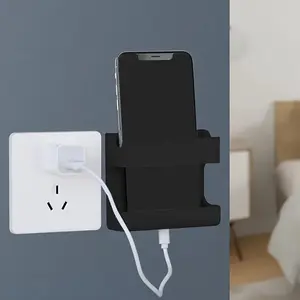1pc Wall mounted remote control and Cellphone storage box, multifunctional adhesive wall, no drilling, bedside, bathroom storage bracket, Cell Phone Holder, Stable Phone Holders, Universal Phone Holder, Multifunctional Phone Stand