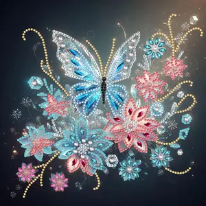 Butterfly Pattern DIY Diamond Arts Colorful Painting Kit without Frame, DIY 5D Diamond Arts Colorful Painting Kit, Wall Art Decor for Home