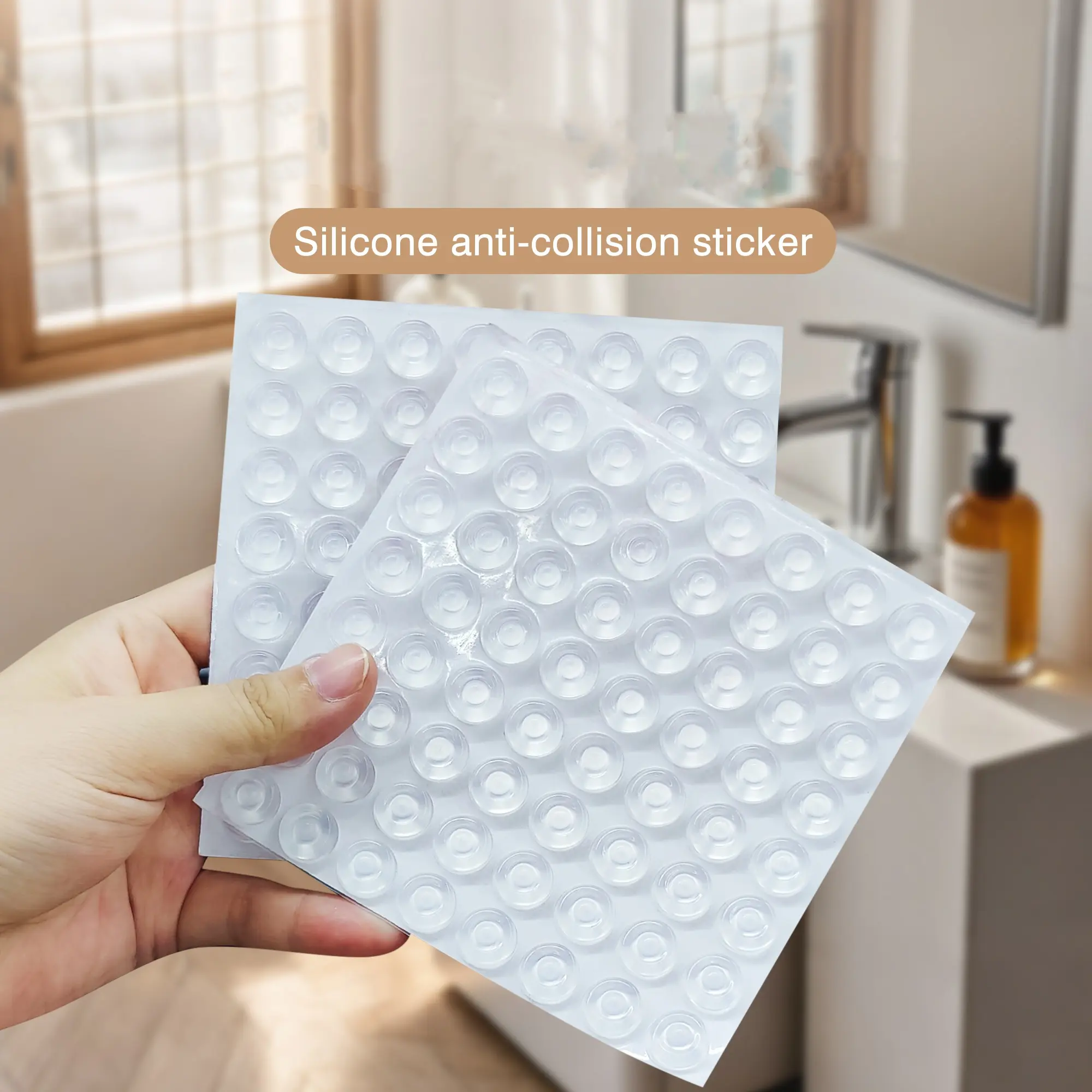 128 Counts Cabinet Door Bumpers, Self-Adhesive Sound Dampening Pads for Drawers & Doors