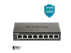 D-Link 8-Port Gigabit Smart Managed Switch | Web Managed | Cable Diagnostics | Fanless | Compact Metal Desktop | NDAA Compliant - (DGS-1100-08V2)