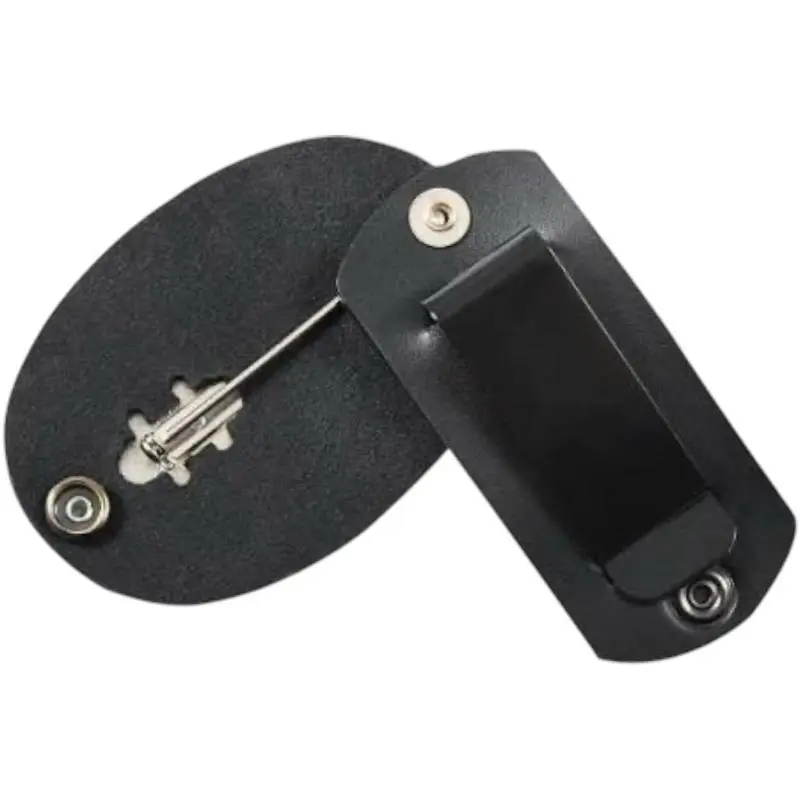 Rothco Durable Leather Clip-On Badge Holder - ID Holders for Badges, Swivel Snap, Secure Closure, Black 1133, 3.625x2.625in, Ideal for Law Enforcement, Office Identification Supplies, Iron Clip