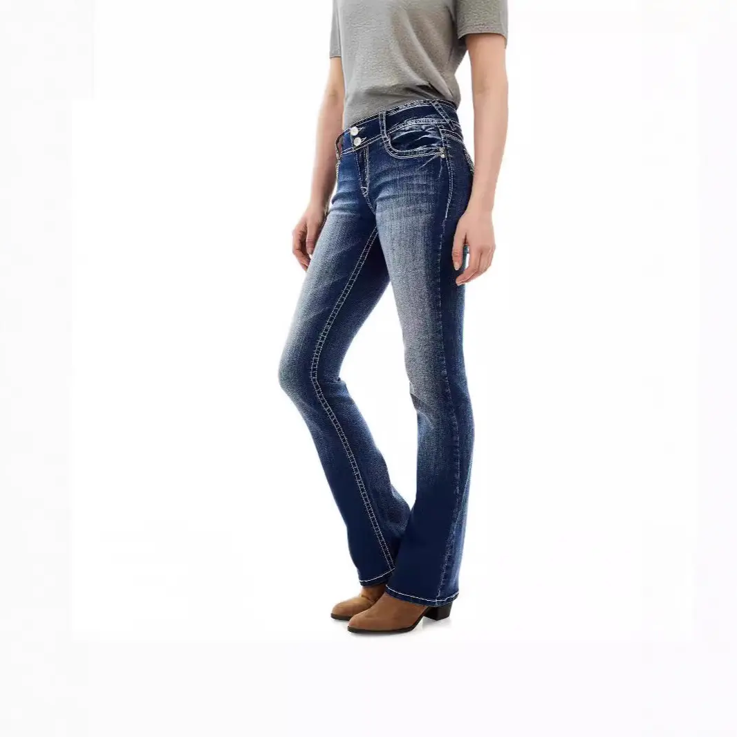 Luscious Curvy Bootcut Jeans for Women, Mid-Rise Insta Stretch Denim, Size-Inclusive Juniors Jeans