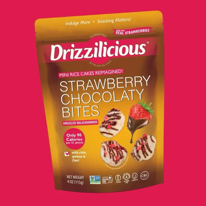 Drizzilicious Strawberry Chocolate  Bites, 4 oz