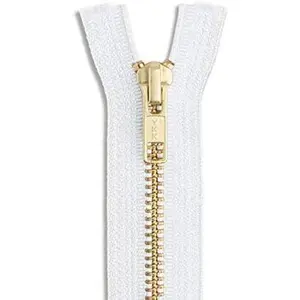 24 inch Metal Zipper White 24"  Brass Metal Heavy Duty Zippers Separating Sewing Zipper Craft Zippers