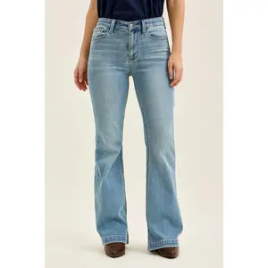 Judy Blue Mid Rise Flare Denim Jeans 82718 - 3 Inseam Options, Spandex, Cotton, Stretchy, Bottom