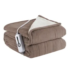Heating Blanket Electric Blanket Throw Size Heated Fleece Shawl Electric Blanket for Winter Warmth  featuring 4 heating levels, 3-hour smart auto-shutoff, machine washable design, suitable for sofas and offices, and an ideal gift choice