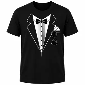 Tuxedo Shirt for Men, Novelty Graphic Black White Tux Print, Casual Wedding Prom Bachelor Tee, Dad T-Shirt, Father's Day Shirt, New Dad Shirt, Birthday Gift Dad Tee