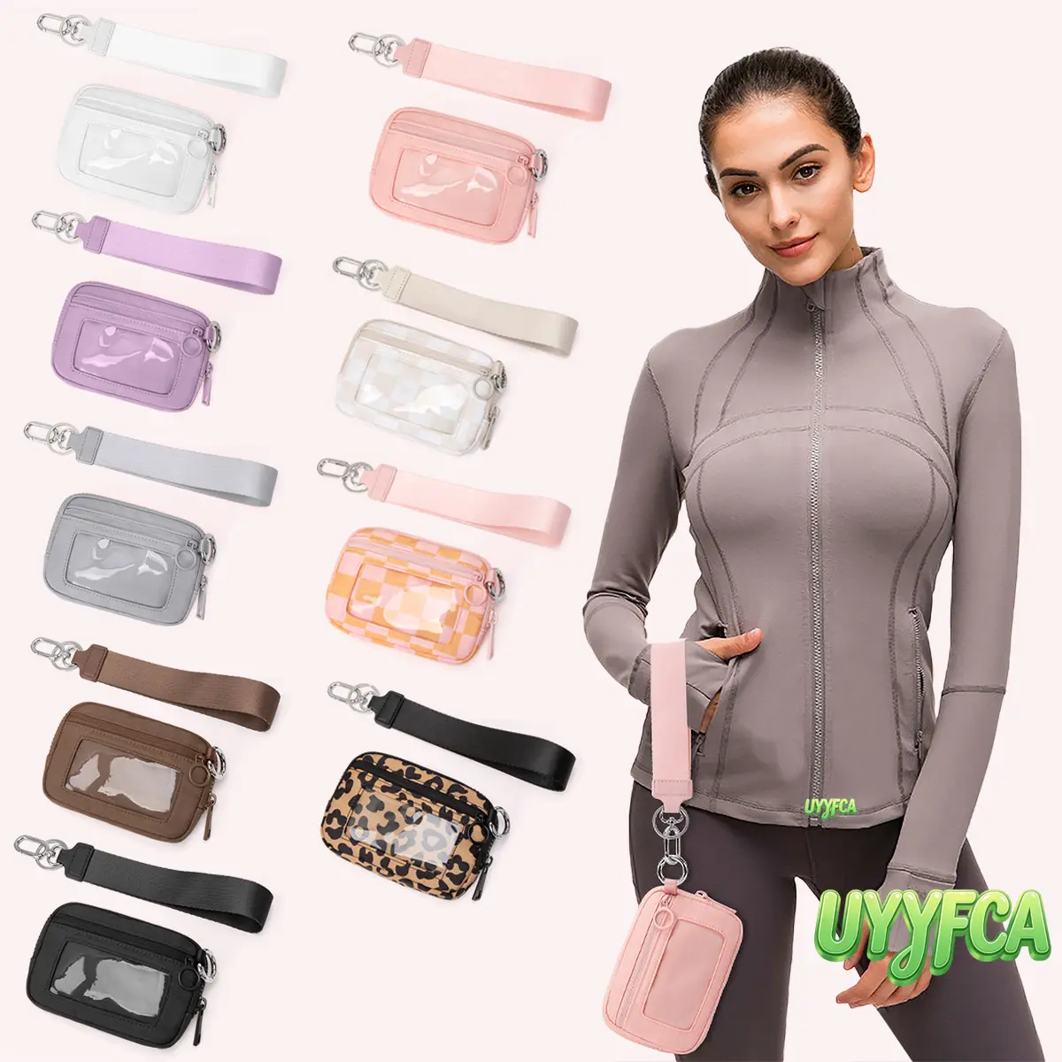 Women's Mini Sport Wristlet Wallet, Waterproof Multi-Function Card Holder with Detachable Strap and ID Window for Travel & Running, Sport Ready, Versatile tiktokshopbacktoschool, Zip,back to school,back to school haul